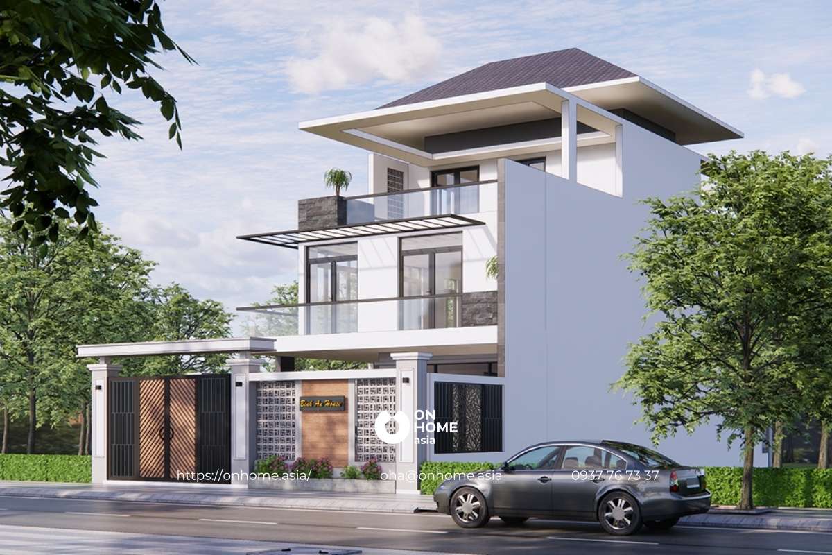 Biệt thự mái Nhật 3 tầng 180m2 đẹp, sang trọng