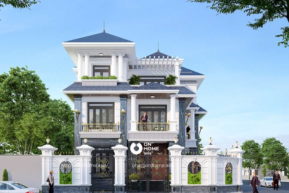 Biệt thự mái Nhật 3 tầng 250m2 đẹp