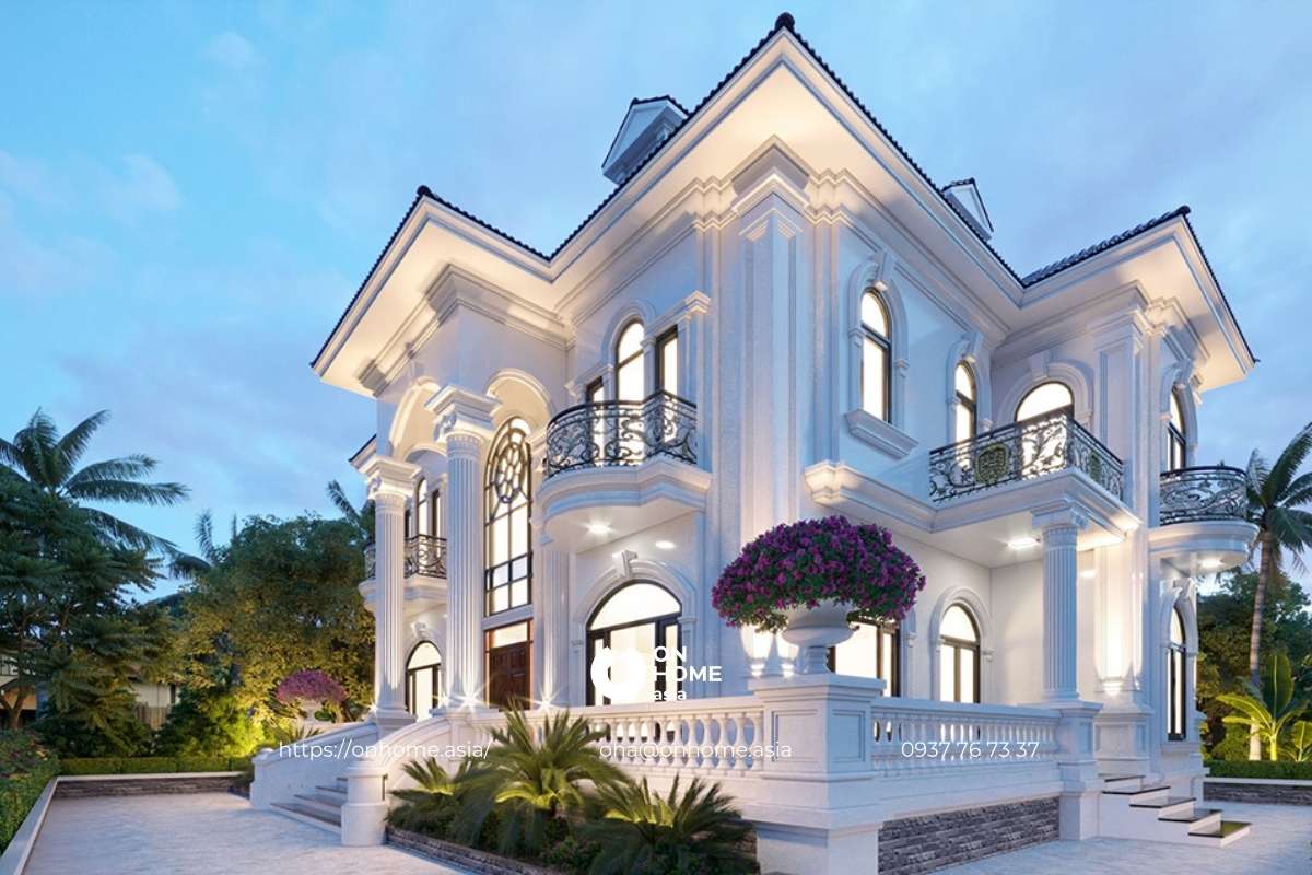 Biệt thự 2 tầng mái Nhật phong cách Tân Cổ Điển