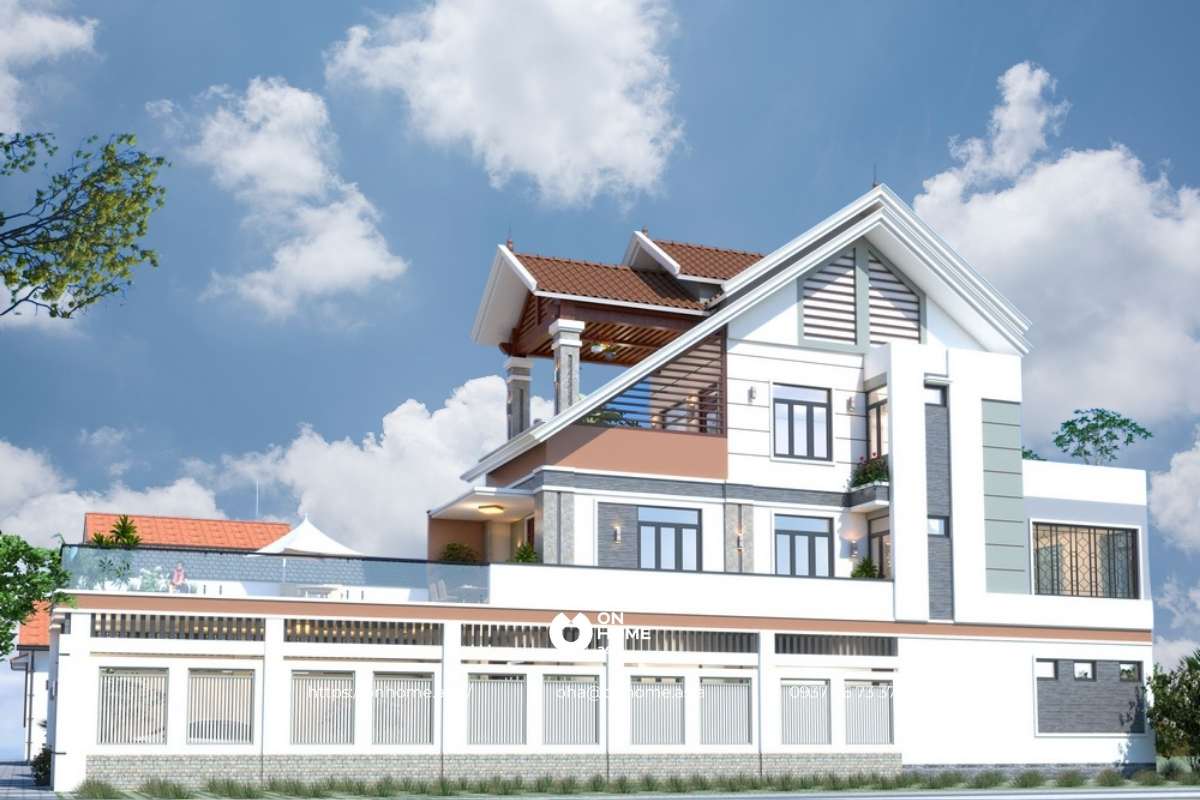 Mẫu nhà ống 2 tầng 1 tum cực sang chảnh