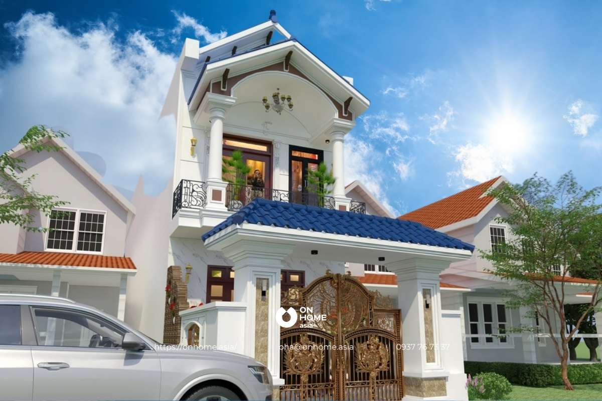 Nhà ống 2 tầng có sân vườn đẹp