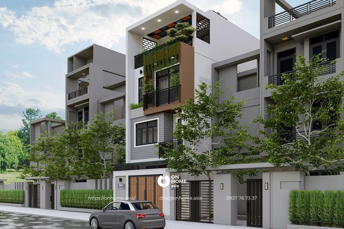 Nhà ống 3 tầng đẹp, hiện đại 5m