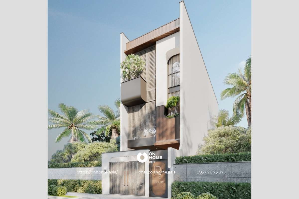 Nhà ống 3 tầng 4,5m kiến trúc độc đáo