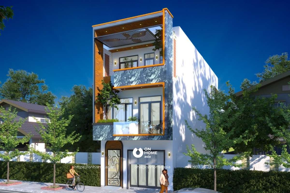 Gía thiết kế thi công nhà ống 3 tầng tại On Home Asia