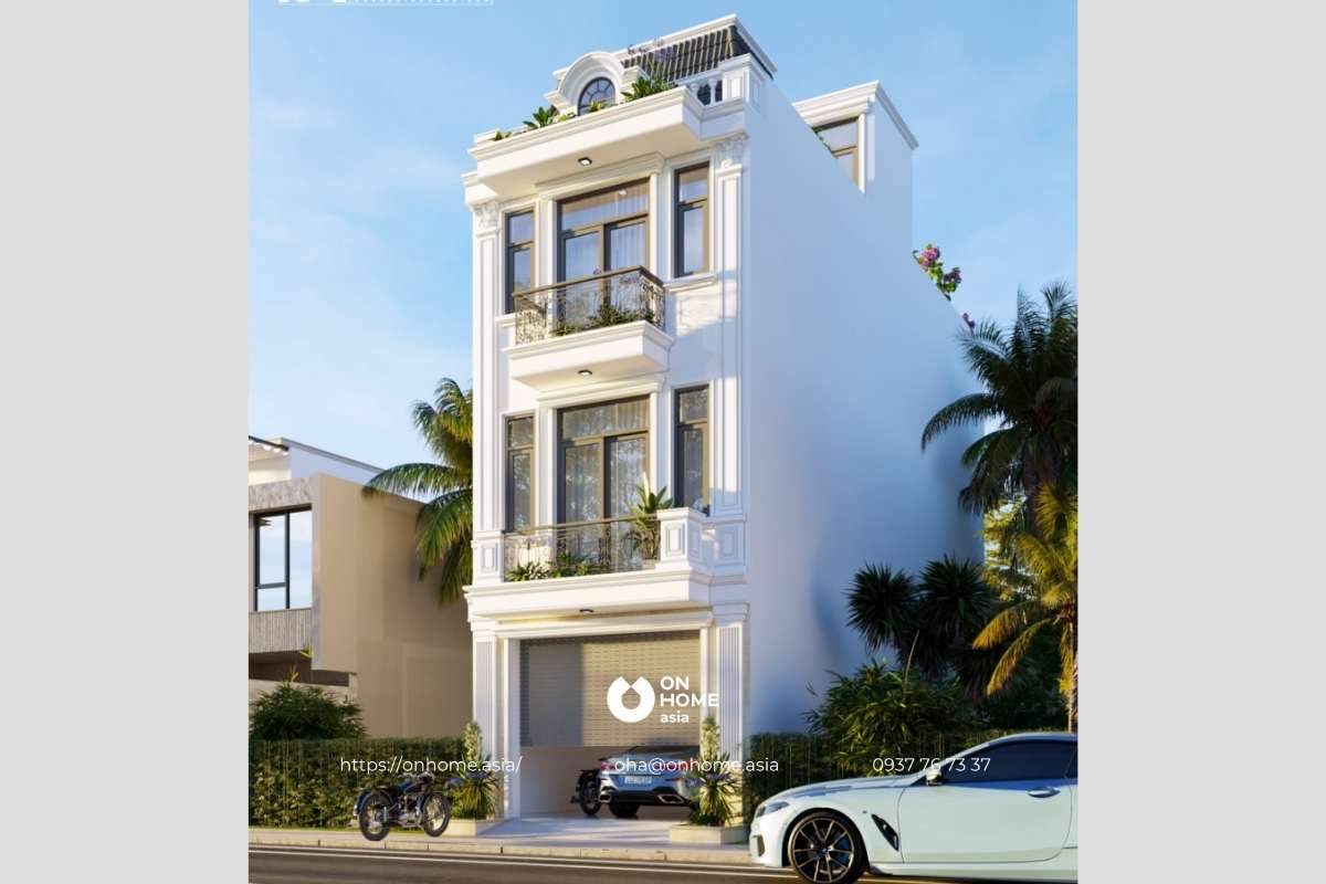 Nhà ống đẹp 3 tầng Tân Cổ Điển