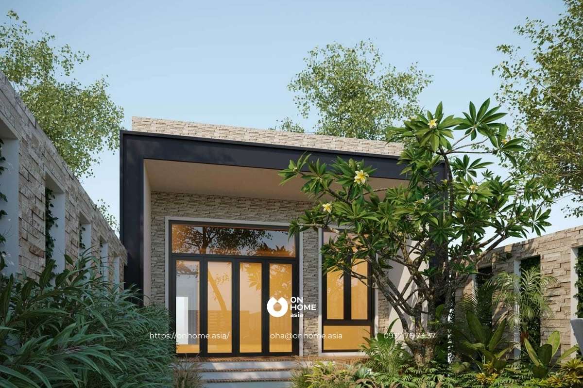 Nhà ống 1 tầng có sân vườn đẹp