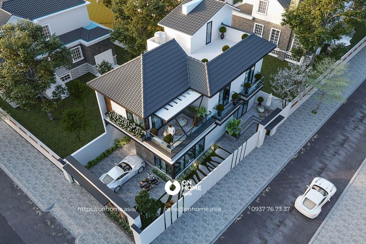 Nhà phố 2 tầng mái Nhật 90m2 sang chảnh