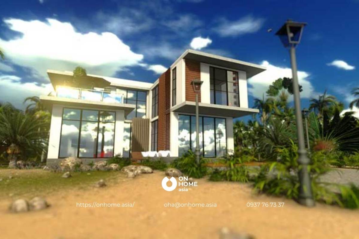 Thiết kế nhà kính 2 tầng sang chảnh