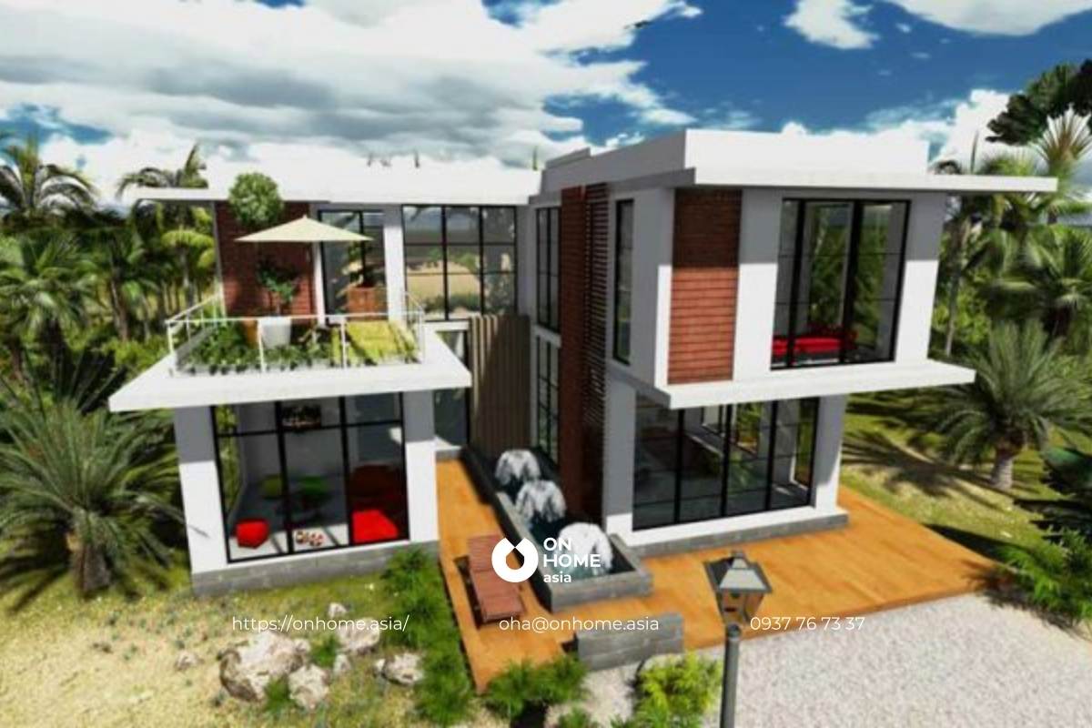 Thiết kế nhà kính 2 tầng đẹp mê ly