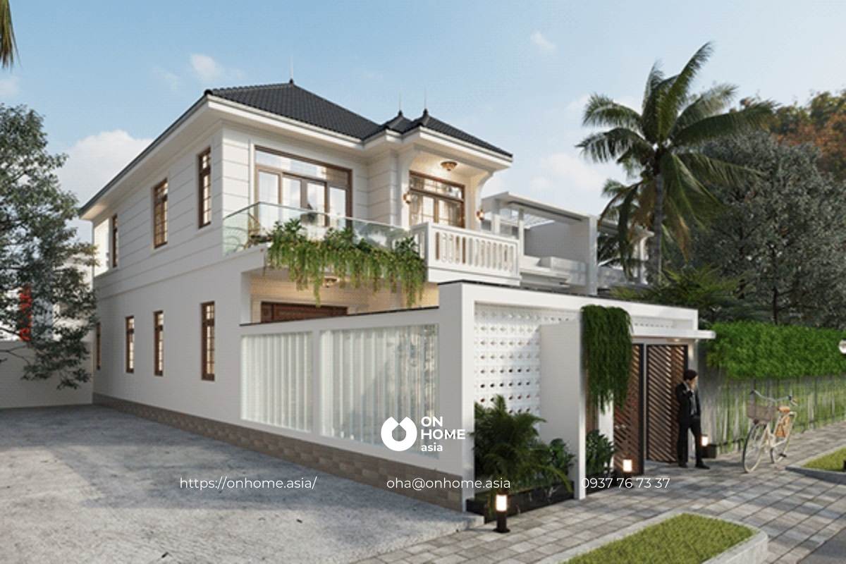 Nhà mái Nhật 2 tầng tinh tế