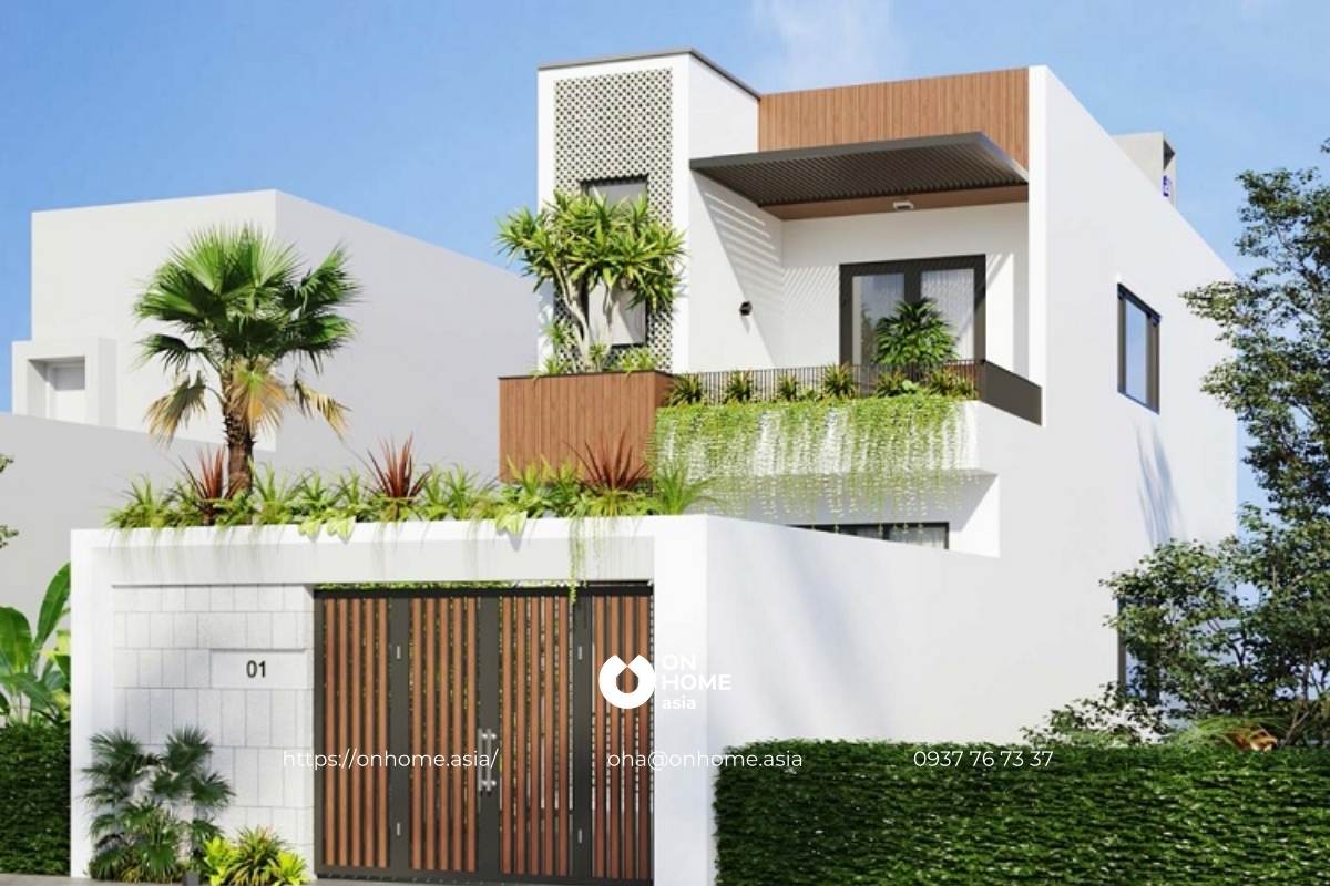 Thiết kế nhà 2 tầng đẹp 6m hiện đại, đẹp mắt