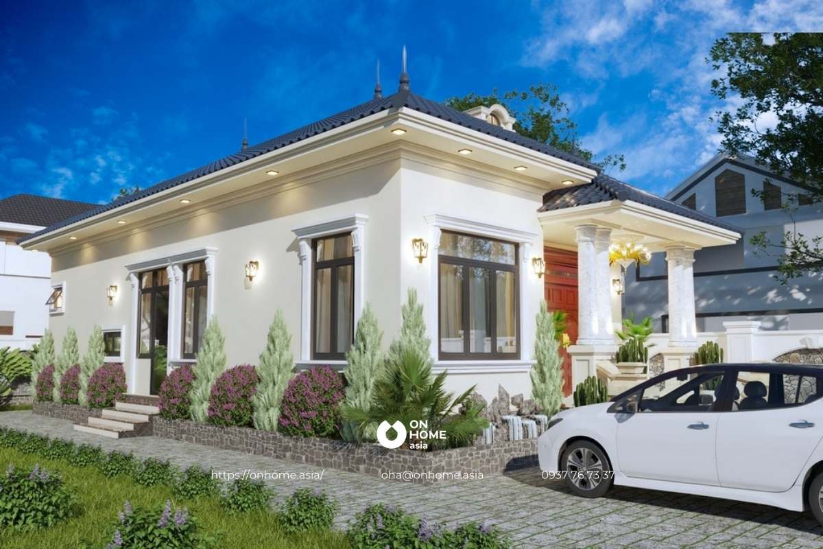 Nhà cấp 4 đẹp có gác lửng mái Nhật đẹp, hiện đại