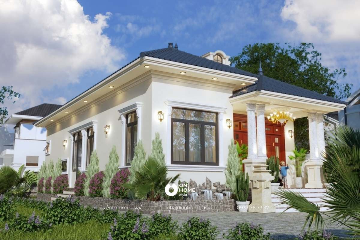 Nhà cấp 4 đẹp có gác lửng mái Nhật đẹp