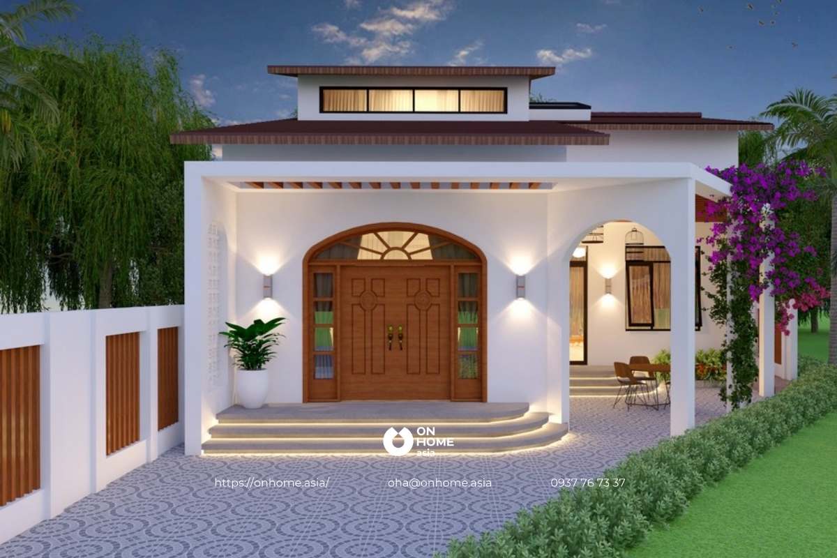 Nhà cấp 4 đẹp có gác lửng 5x15