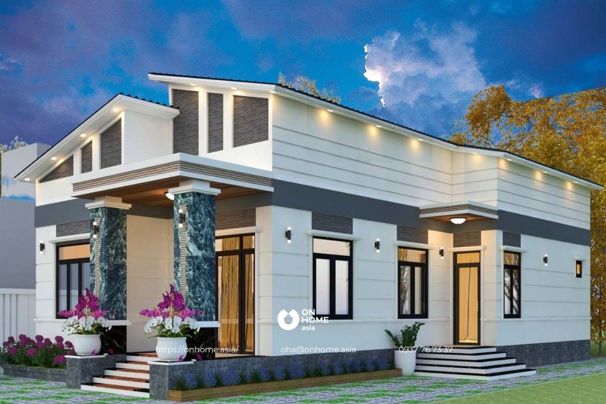 Nhà cấp 4 gác lửng 5x18 đẹp