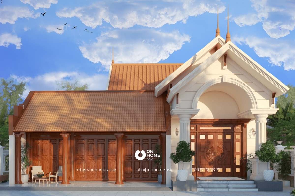 Nhà cấp 4 chữ L 3 phòng ngủ đẹp