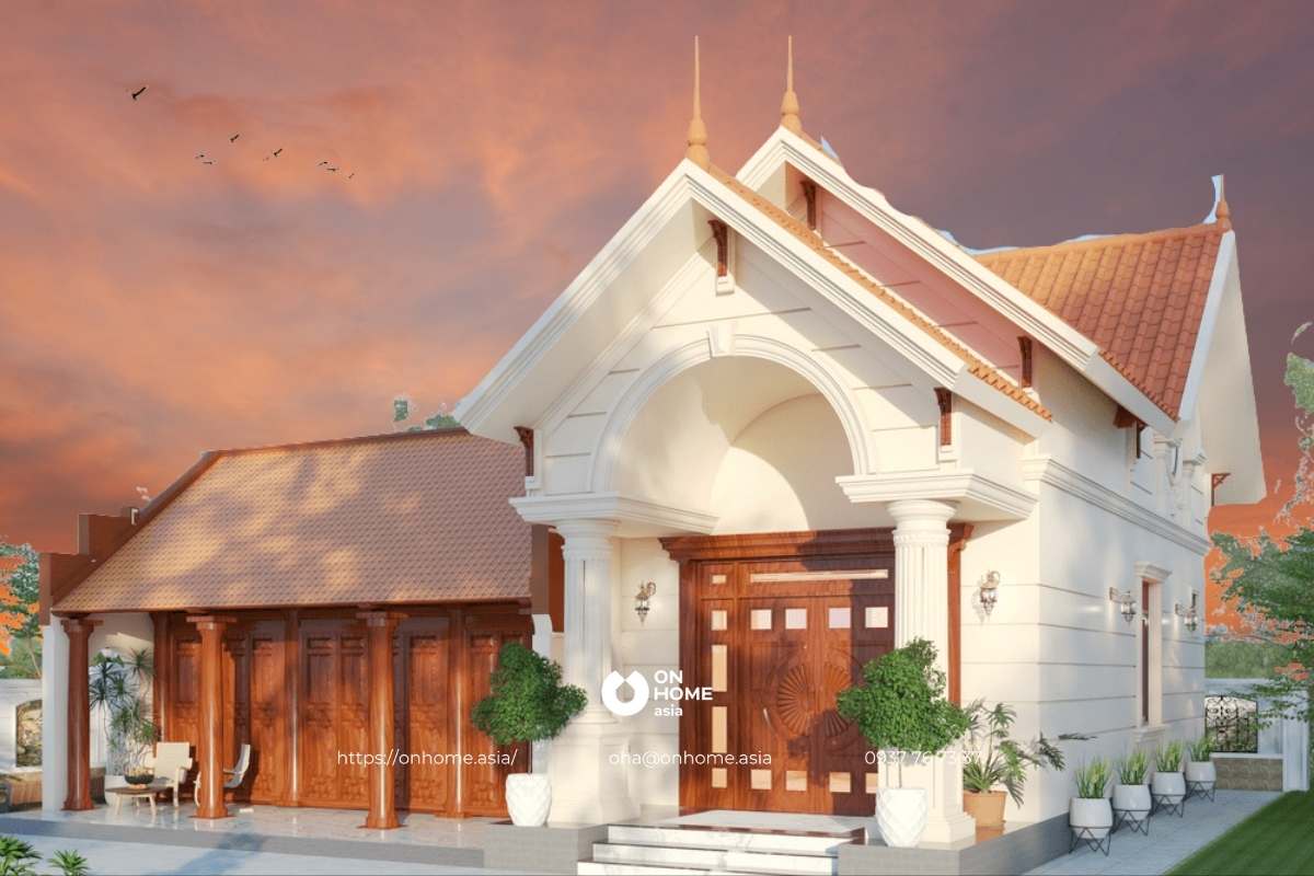 Nhà cấp 4 chữ L 3 phòng ngủ đẹp