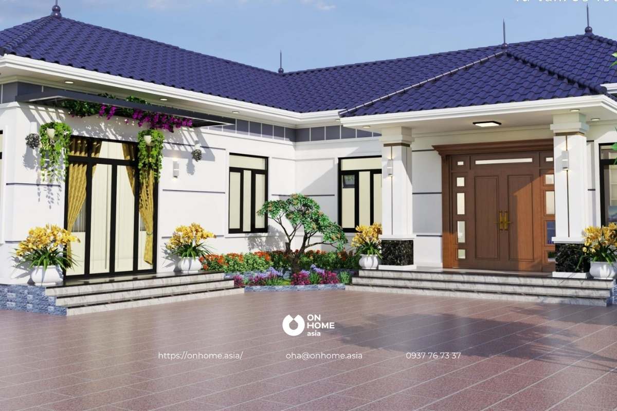 Nhà cấp 4 chữ L 4 phòng ngủ&nbsp;