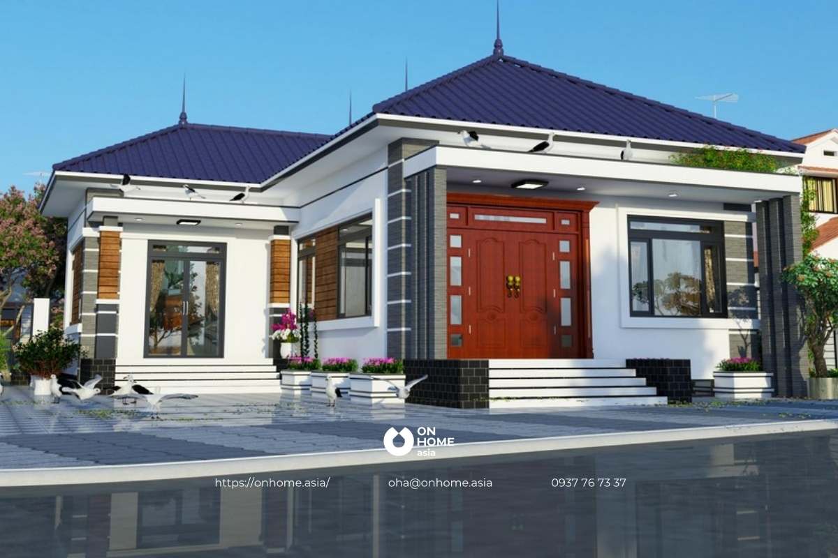 Nhà mái Nhật cấp 4 chữ L