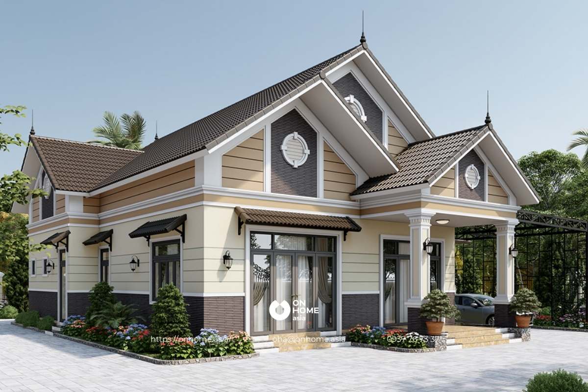 Nhà cấp 4 mái Thái chữ L sang trọng, đẳng cấp