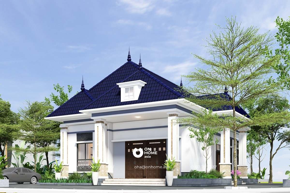 Nhà cấp 4 8x16 mái Nhật&nbsp;