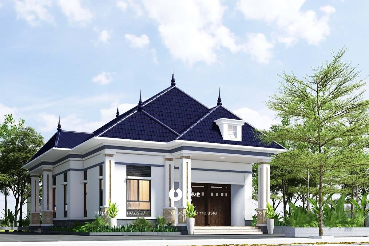 Nhà cấp 4 8x16 mái Nhật&nbsp;