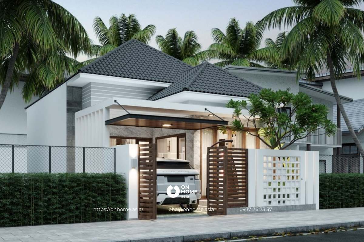 Mẫu nhà mái Nhật cấp 4 3 phòng ngủ đẹp