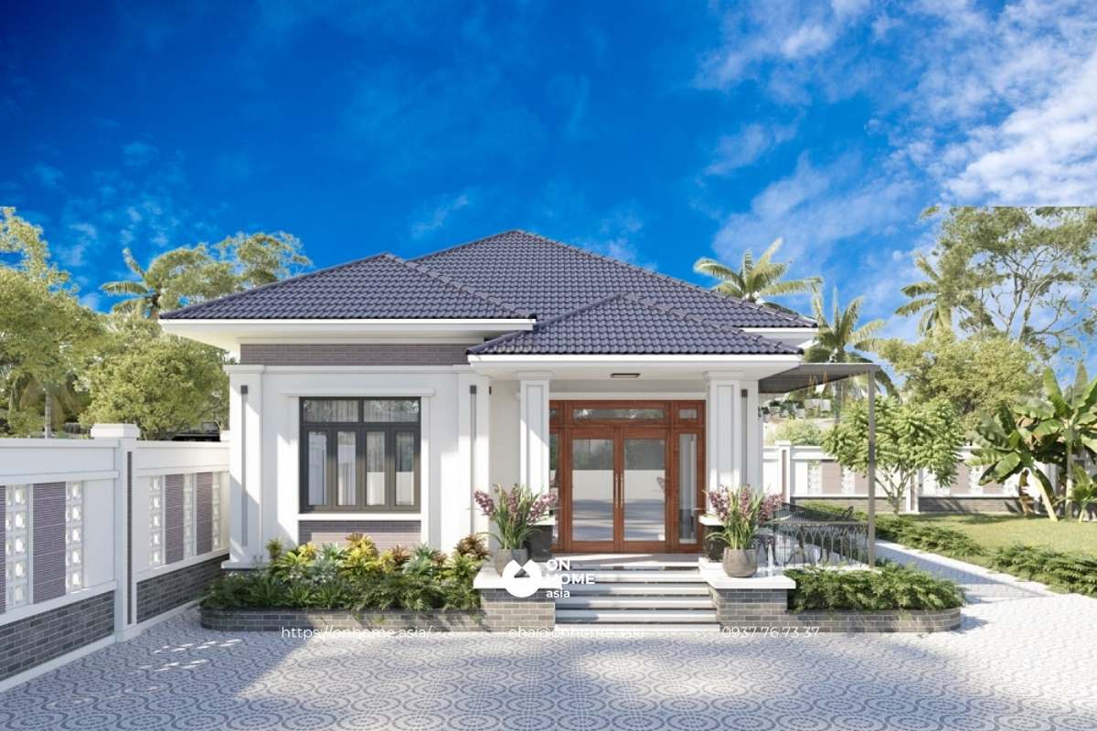 Mẫu nhà cấp 4 đẹp 4 phòng ngủ mái Nhật