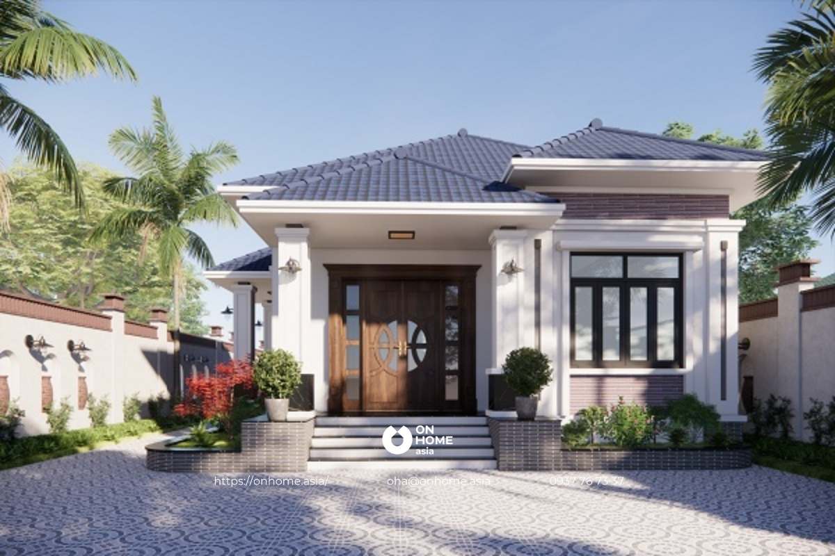 Mẫu nhà cấp 4 4 phòng ngủ mái Nhật