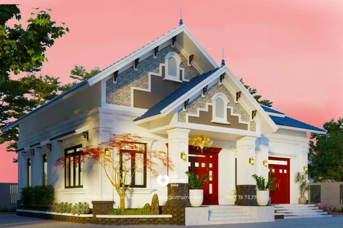 Nhà cấp 4 mái Thái 3 phòng ngủ đẹp