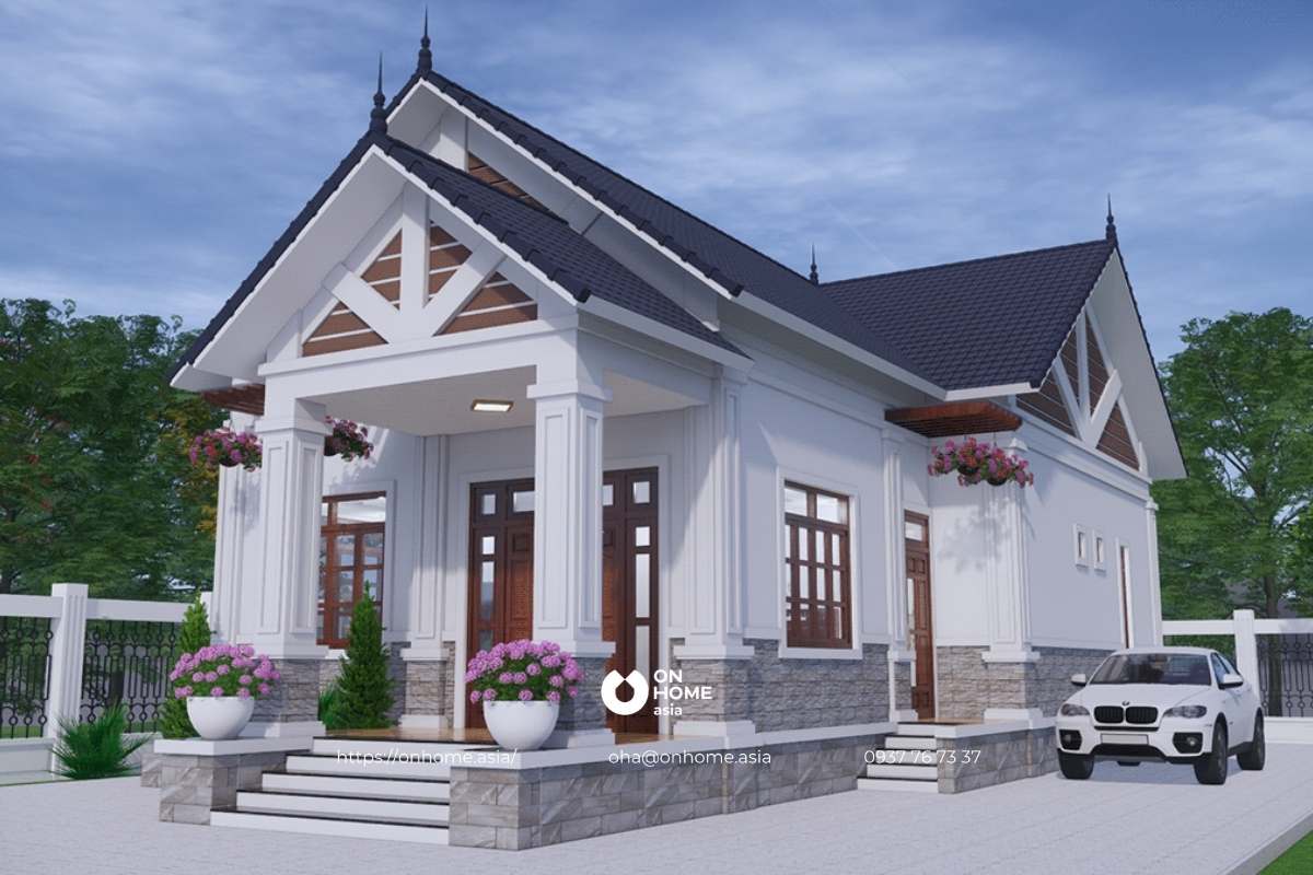 Nhà cấp 4 đẹp mái Thái 3 phòng ngủ