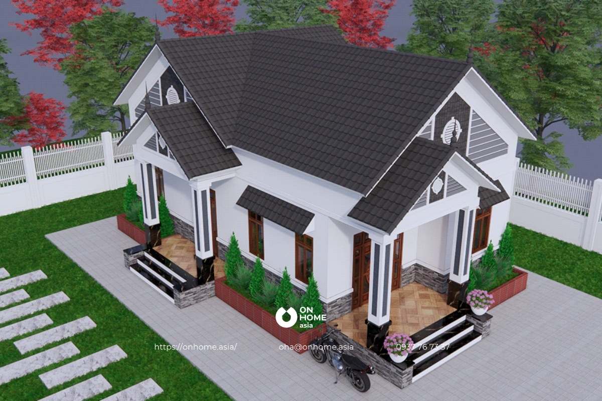 Nhà mái Thái cấp 4 đẹp, hiện đại