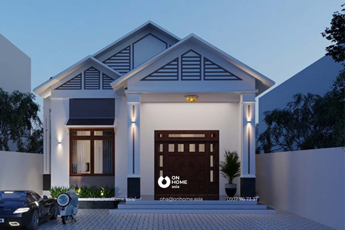 Mẫu nhà cấp 4 mái Thái 5x20