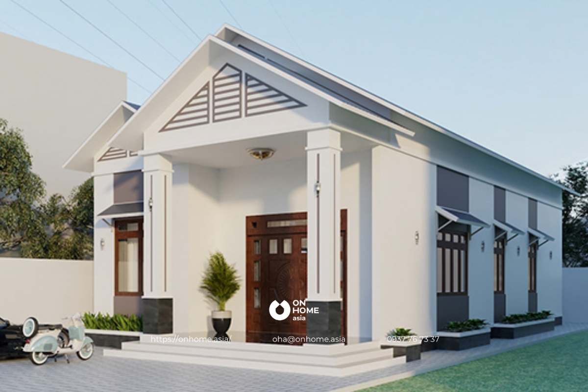 Mẫu nhà cấp 4 mái Thái 5x20 hiện đại, đẹp