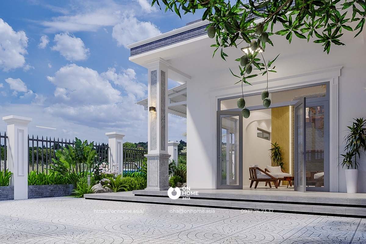 Nhà cấp 4 đẹp mái bằng 5x20