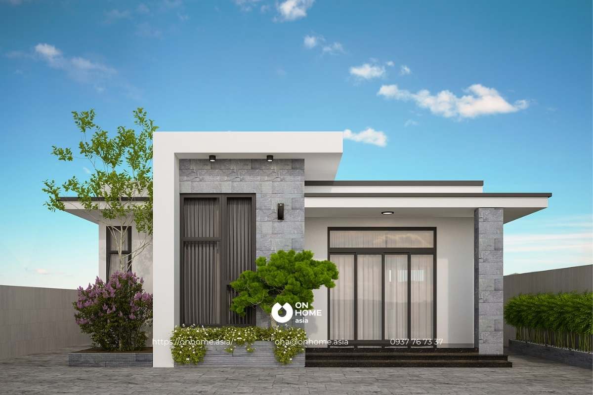 Mẫu nhà cấp 4 đẹp mái bằng