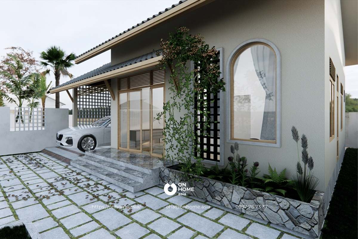 Nhà cấp 4 mái bằng đẹp, hiện đại