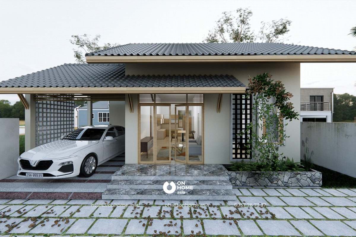 Nhà cấp 4 mái bằng đẹp, hiện đại