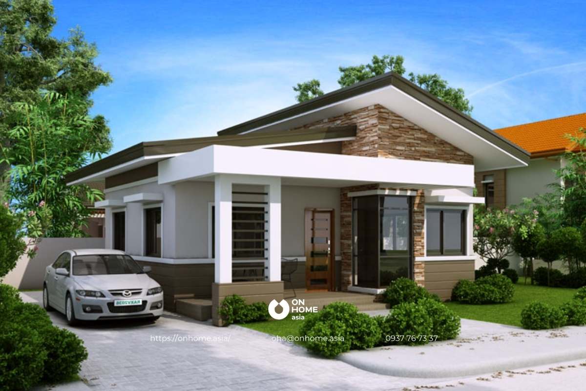 Nhà cấp 4 nông thôn 2 phòng ngủ