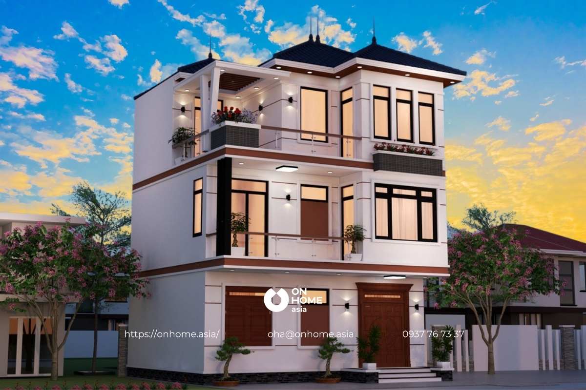 Nhà 3 tầng mái Nhật đẹp cuốn hút