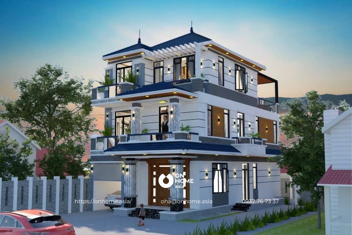 Nhà mái Nhật hiện đại 3 tầng