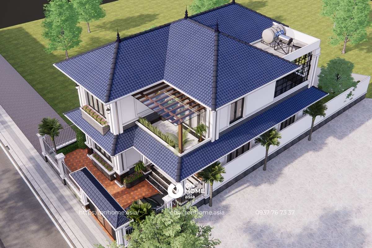 Nhà mái Nhật 2 tầng 4 phòng ngủ