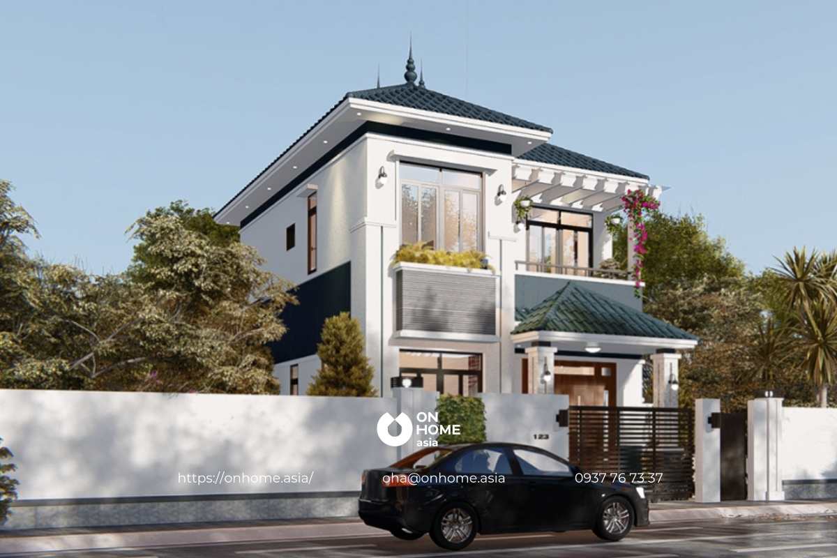 Biệt thự 2 tầng mái Nhật đẹp