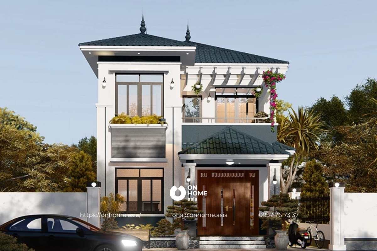 Biệt thự 2 tầng mái Nhật đẹp, sang trọng