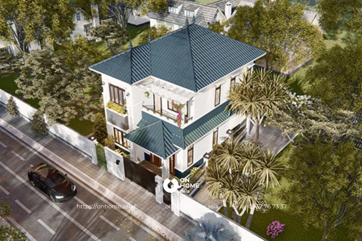 Biệt thự 2 tầng mái Nhật đẹp