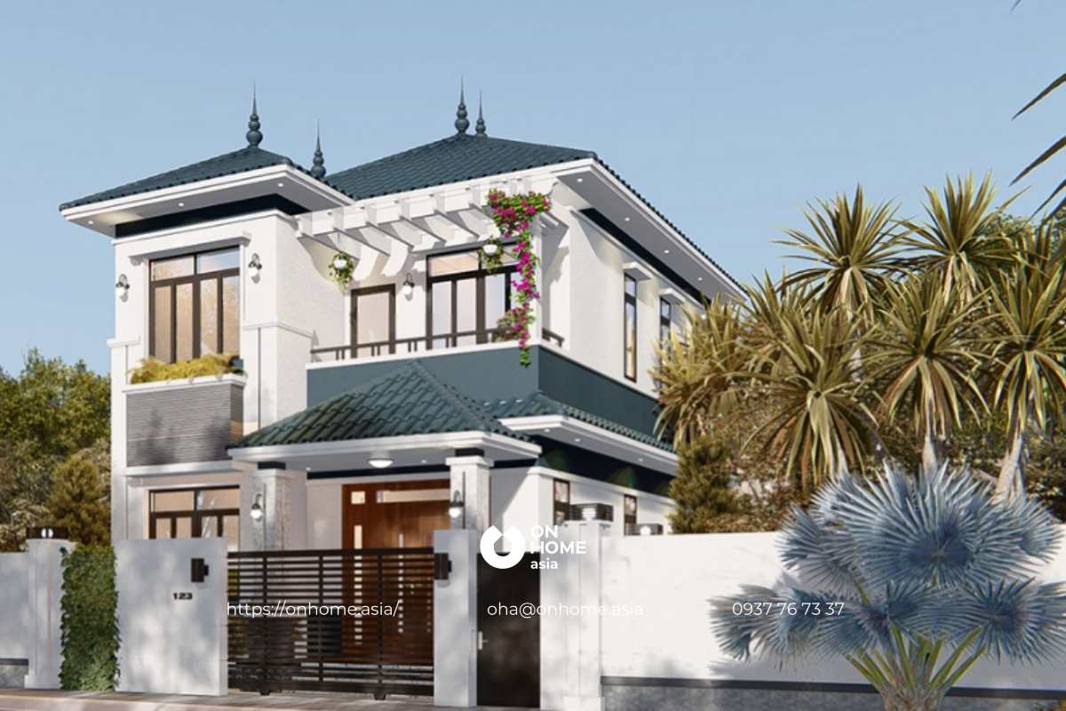 Biệt thự 2 tầng mái Nhật đẹp