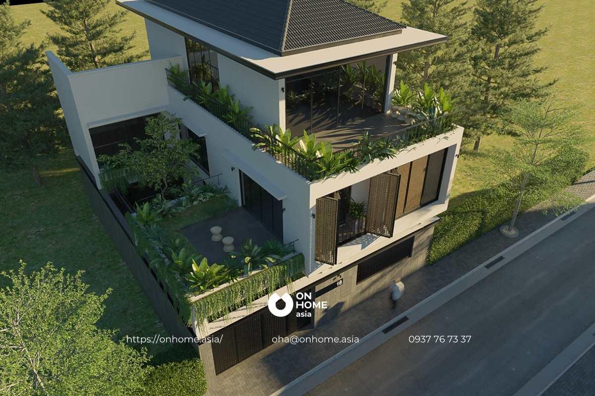 Biệt thự 3 tầng mái Nhật