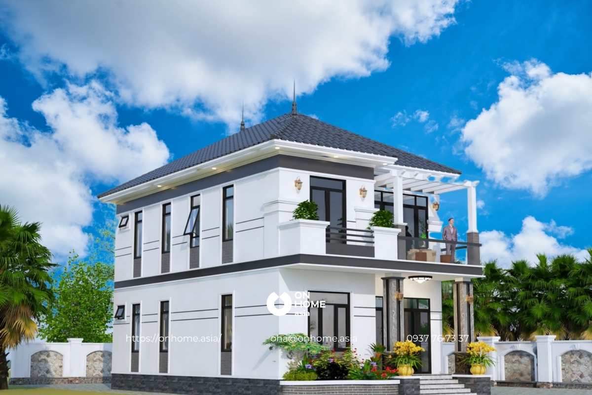 Nhà mái Nhật đẹp 2 tầng 3 phòng ngủ