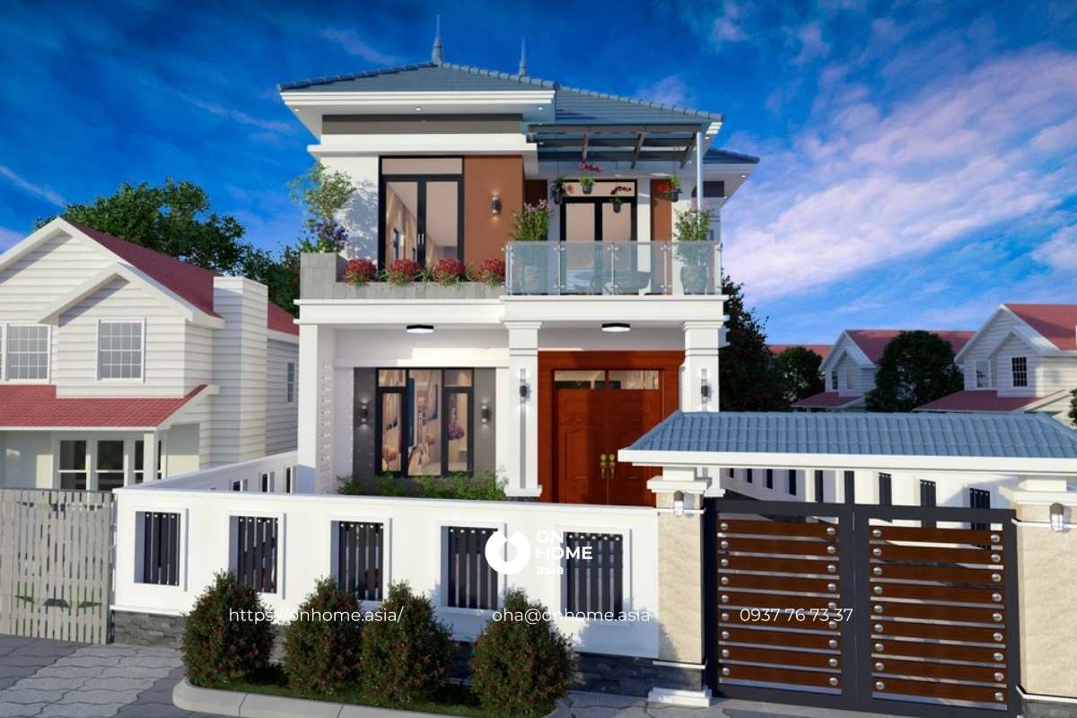 Thiết kế nhà mái Nhật 2 tầng đẹp