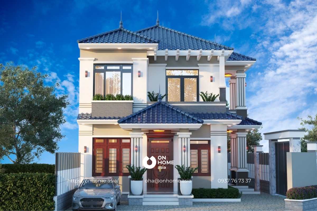 Thiết kế biệt thự mái Nhật 2 tầng đẹp